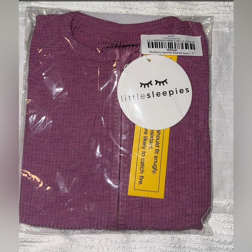 Little Sleepies Mulberry Ribbed Zippy